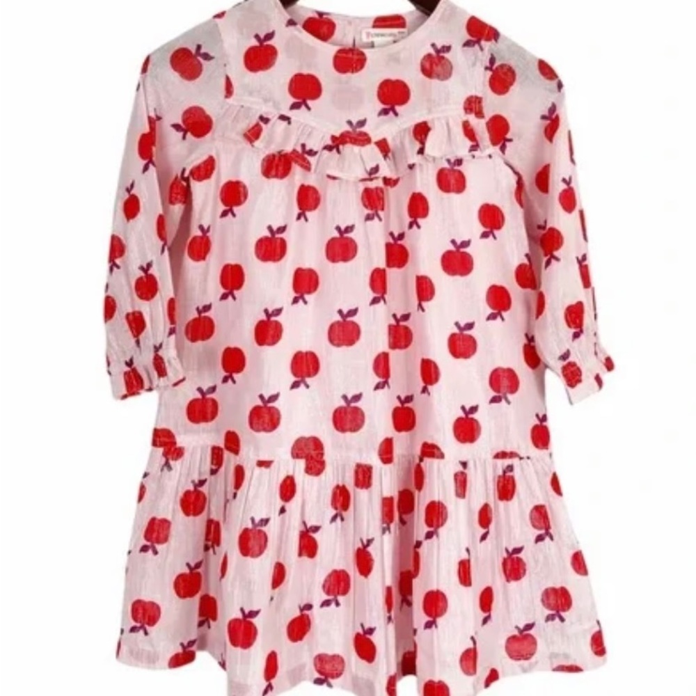 Crewcuts apple print with metallic silver thread!